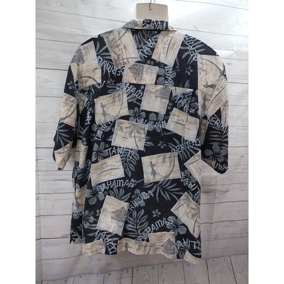 Bermuda Bay Hawaiian Men's Short Sleeve Button Up Shirt Hula Dancers L 100% Silk - Picture 6 of 11